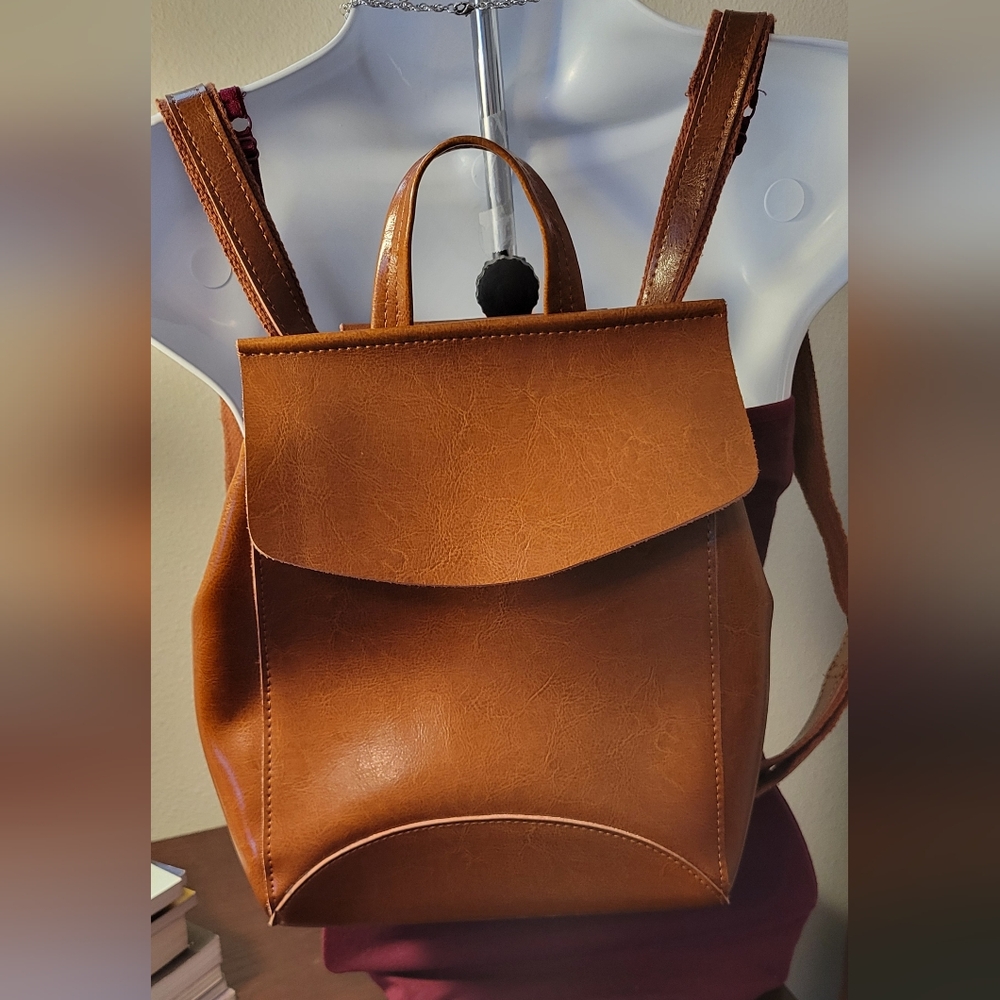 Leather JeHouze backpack purse